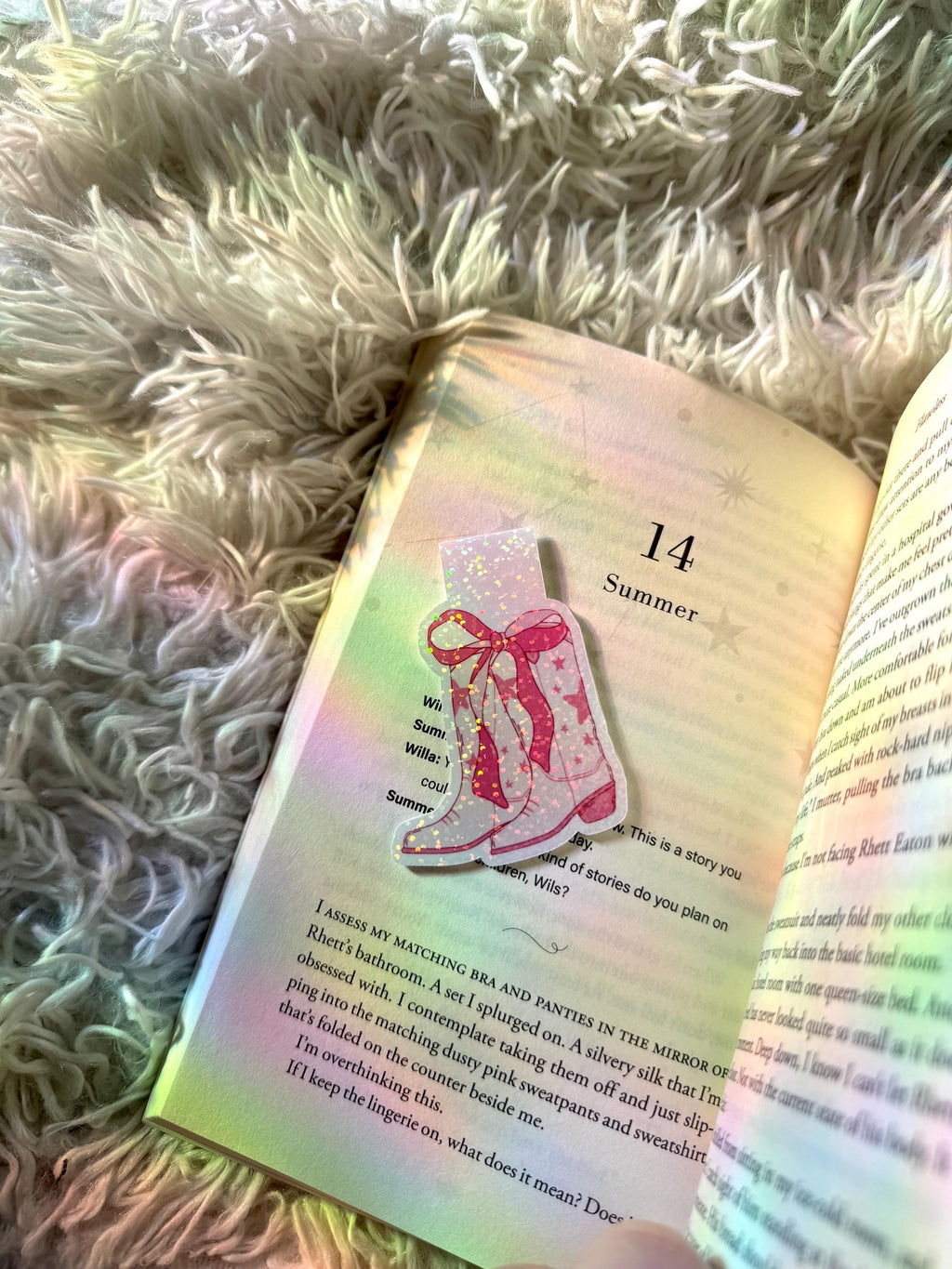Pink Cowboy Boots Magnetic Bookmark