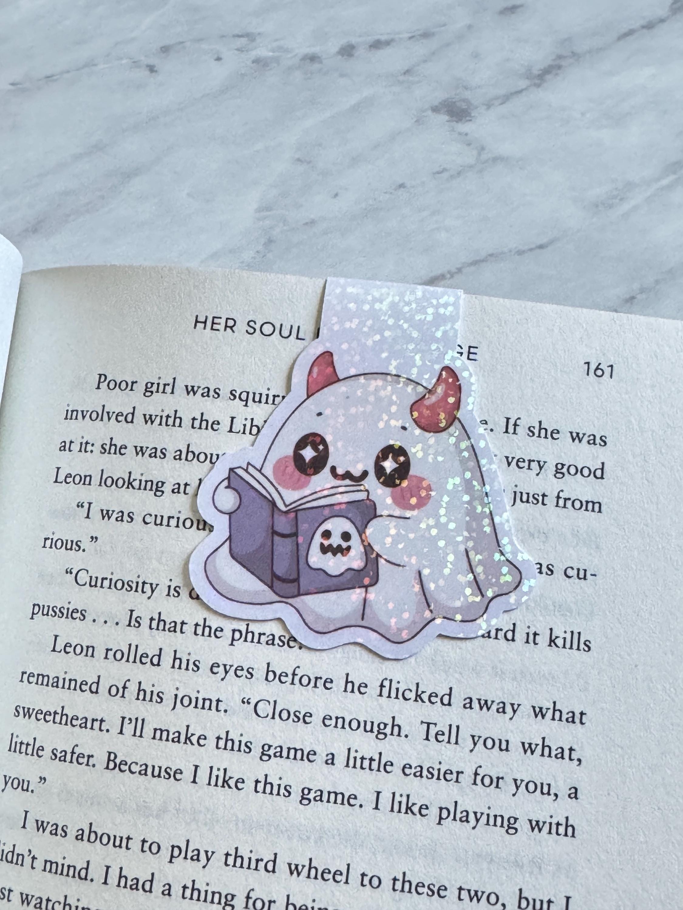Holographic Ghost Magnetic Bookmark: Bookish Sparkly Page Keeper