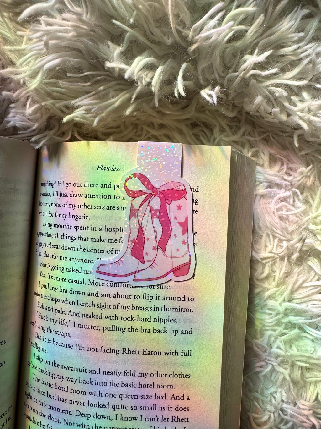 Pink Cowboy Boots Magnetic Bookmark