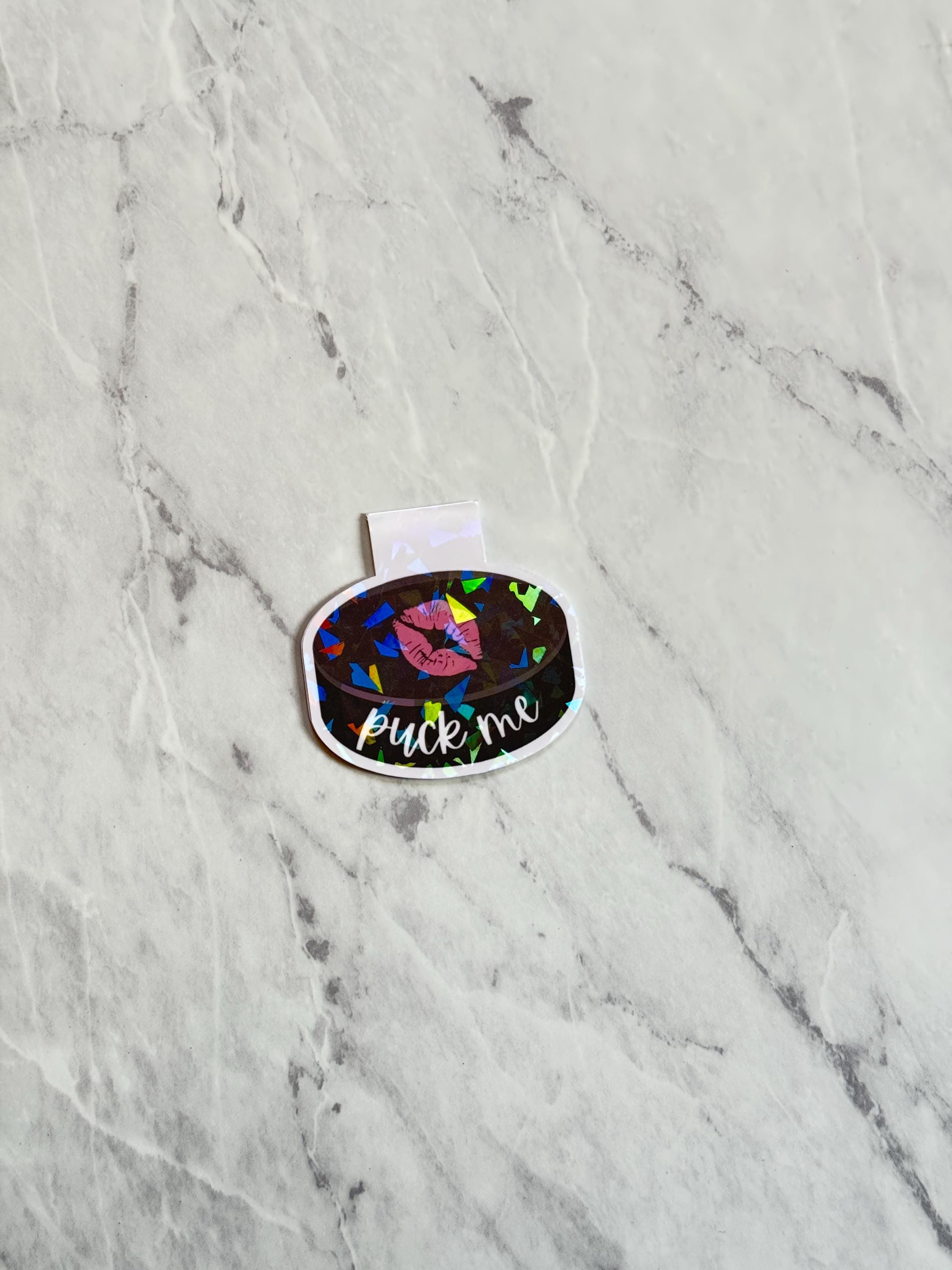 Puck Me Holographic Magnetic Bookmark, Hockey Romance Gift