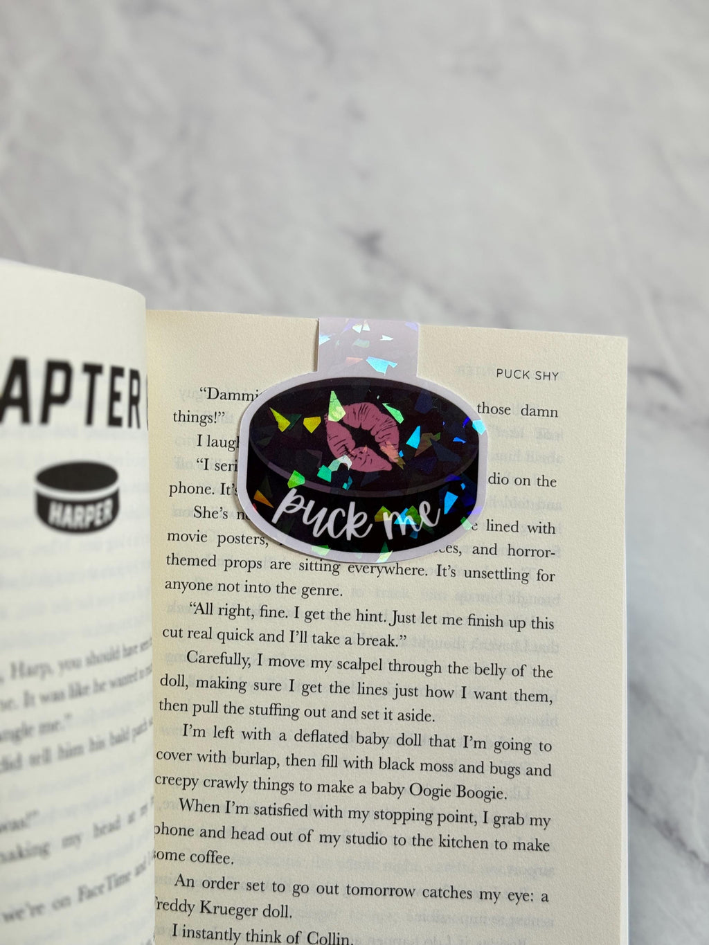 Puck Me Holographic Magnetic Bookmark, Hockey Romance Gift