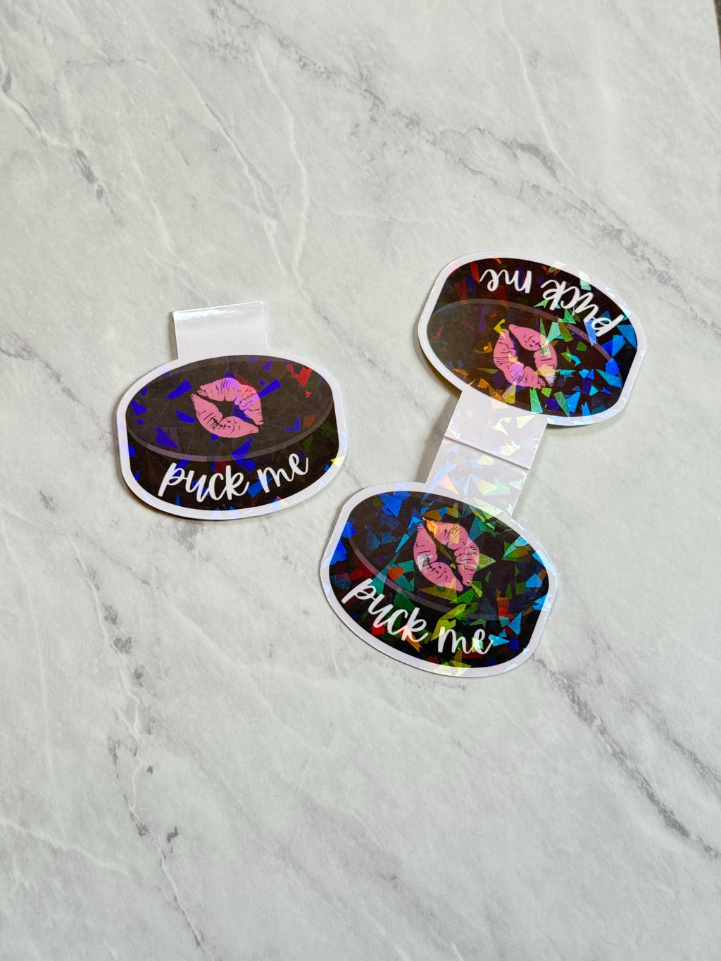 Puck Me Holographic Magnetic Bookmark, Hockey Romance Gift